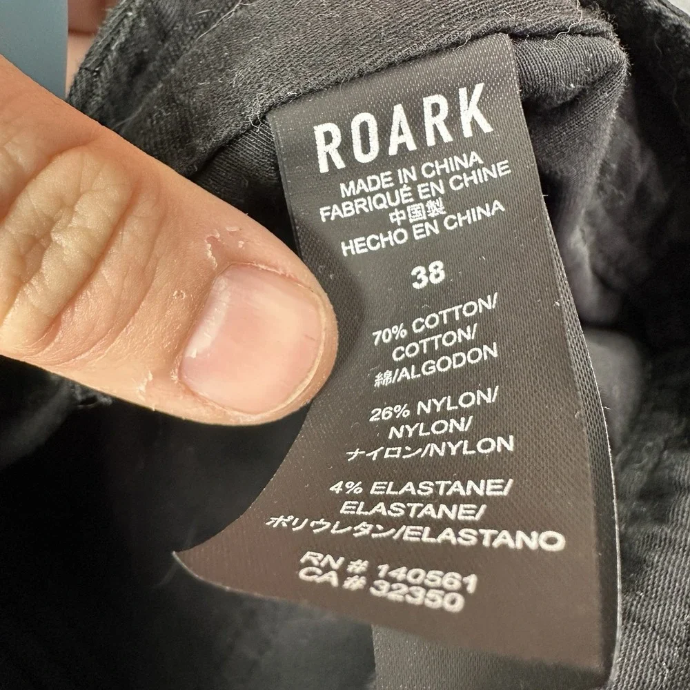 Roark Layover Traveler Pants Mens 38 Black Drawstring Travel Casual Nylon Blend - Picture 8 of 9